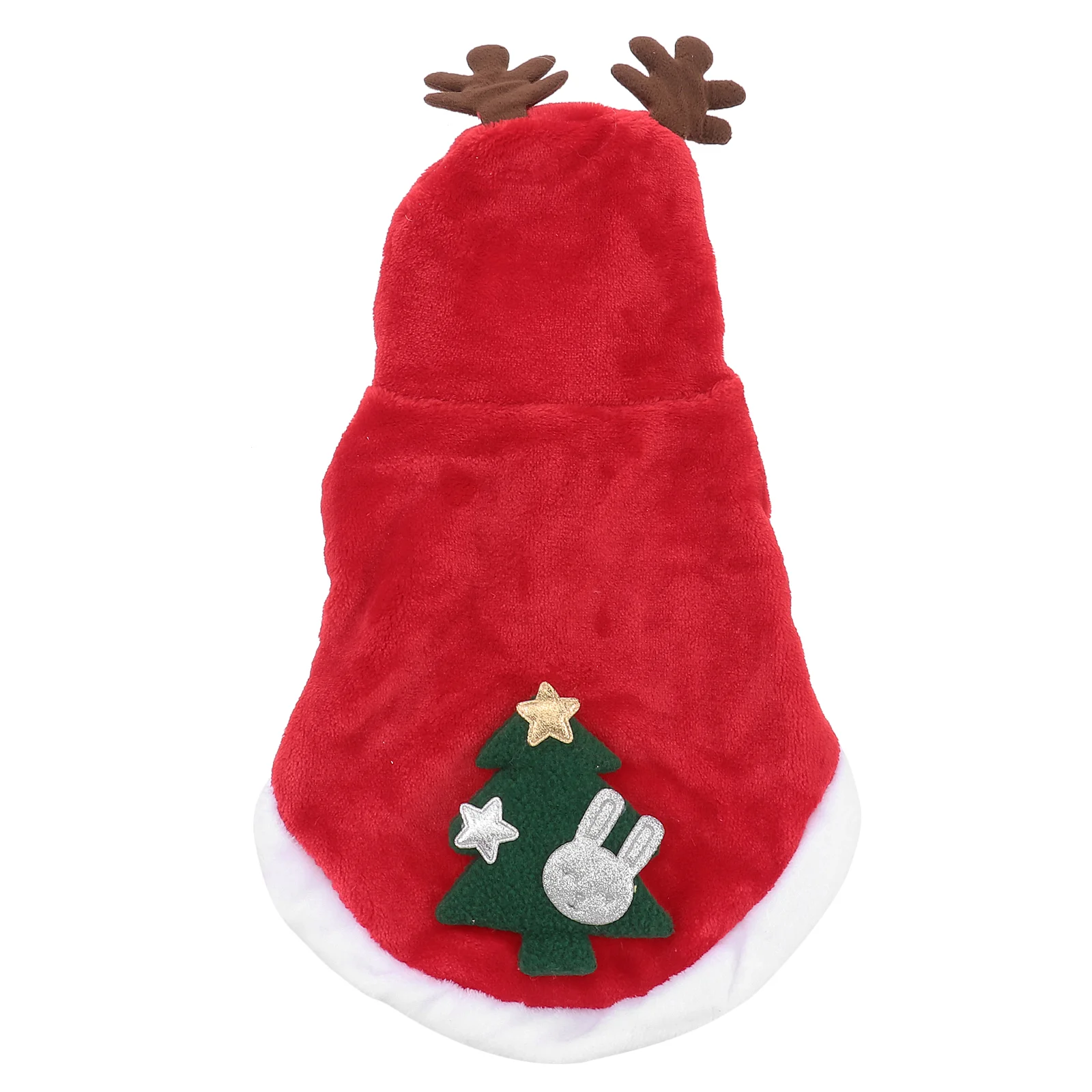 

Christmas Pet Dog Keep Warm Clothes Flannel Elk Pattern Costume Autumn Winter Pet Clothing Puppy Hooded Coat (Size S)