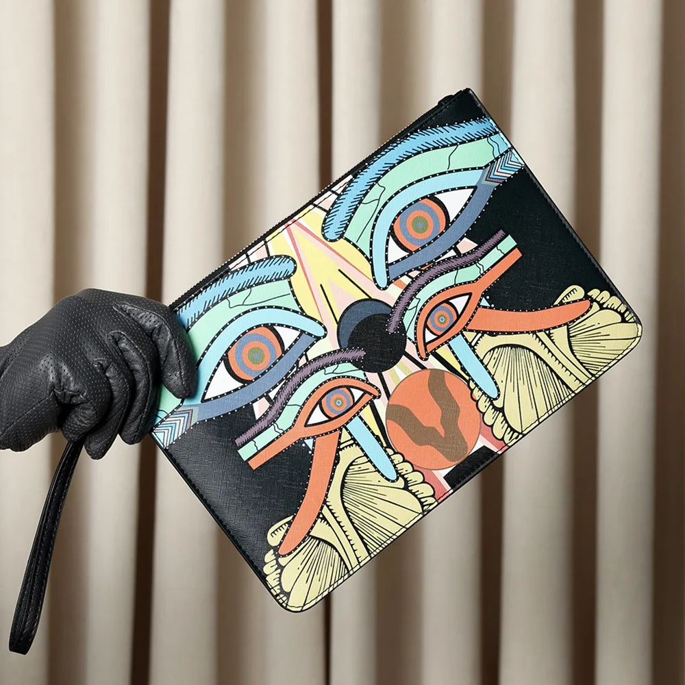 Designer Fashion Men Clutches Wristlets Bags Large Phone Wallets for