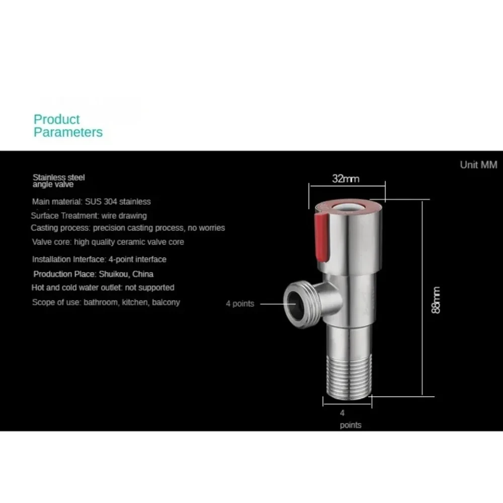 Bathroom Basin Sink Faucets Taps Angle Stop Valve Brass Black Finish G1/2" Shut Off Valve Bathroom Toilet Bidet Shower Water Tap