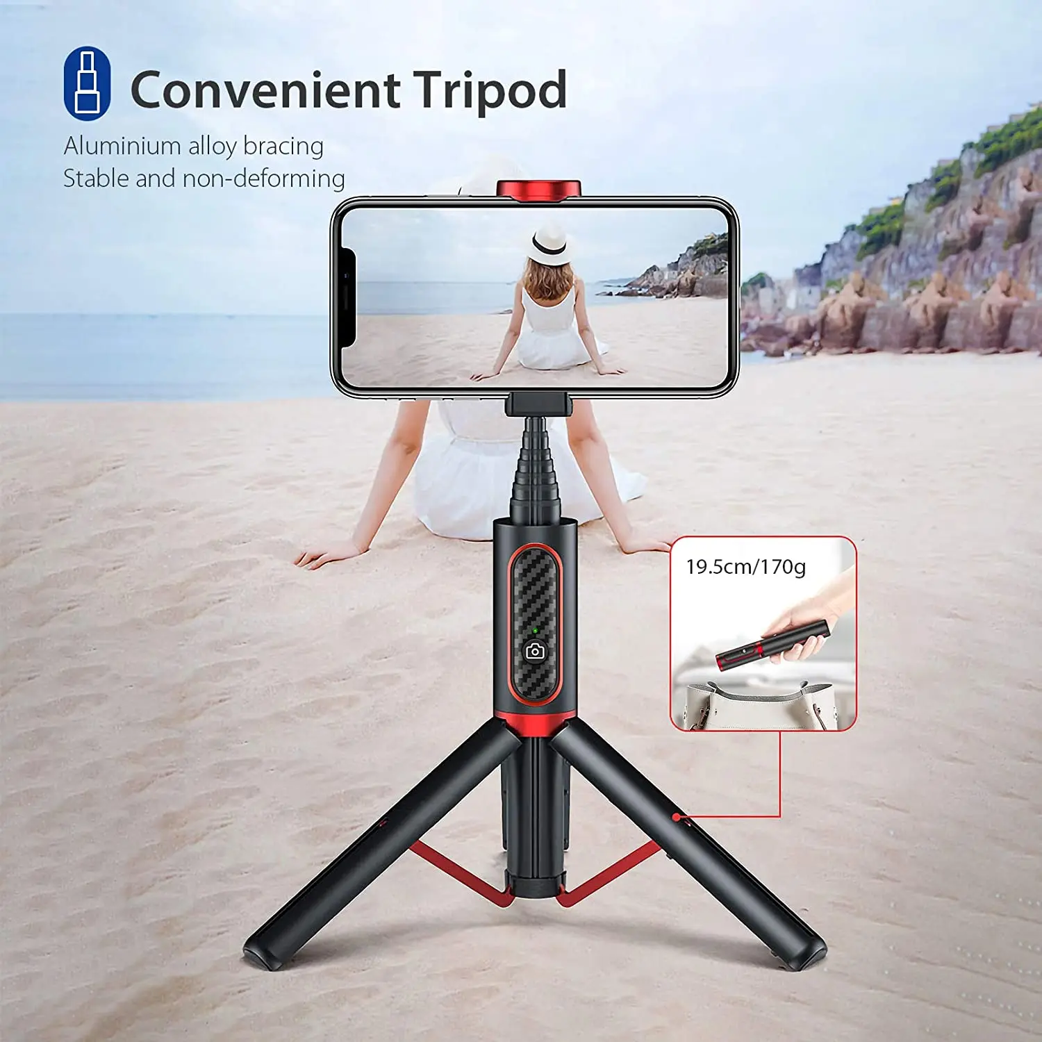 Selfie Stick Tripod Phone Stand Holder W/ Wireless Bluetooth Controller Extendable Tripod Monopod for iPhone 11 X Huawei Samsung