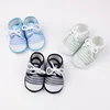 Spring Summer 0-1 Year Old Baby Single Shoes Stripe Lace up Cloth Shoes Soft Sole Newborn Infant Walking Shoes 1