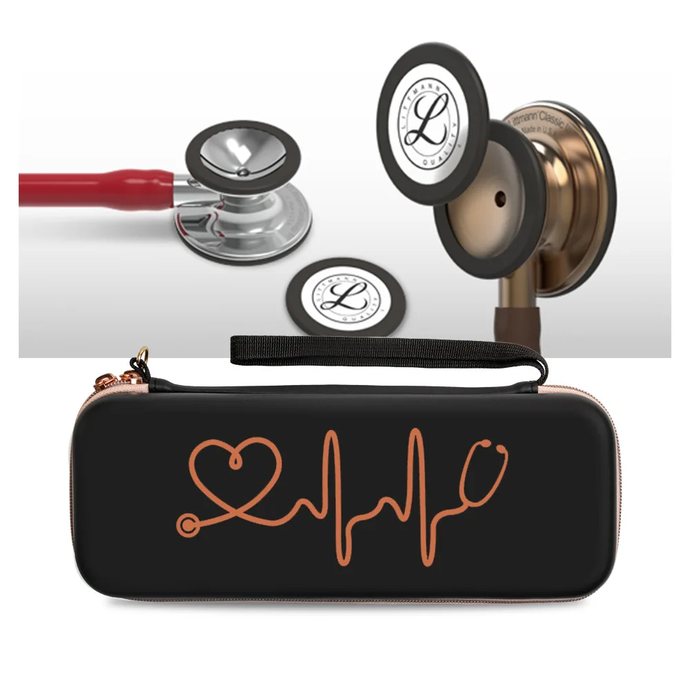 Quality Stethoscope Case Storage Box Hard EVA Portable Stethoscope Storage Box Shell Mesh Pockets For 3M Littmann Classic III stethoscope storage box