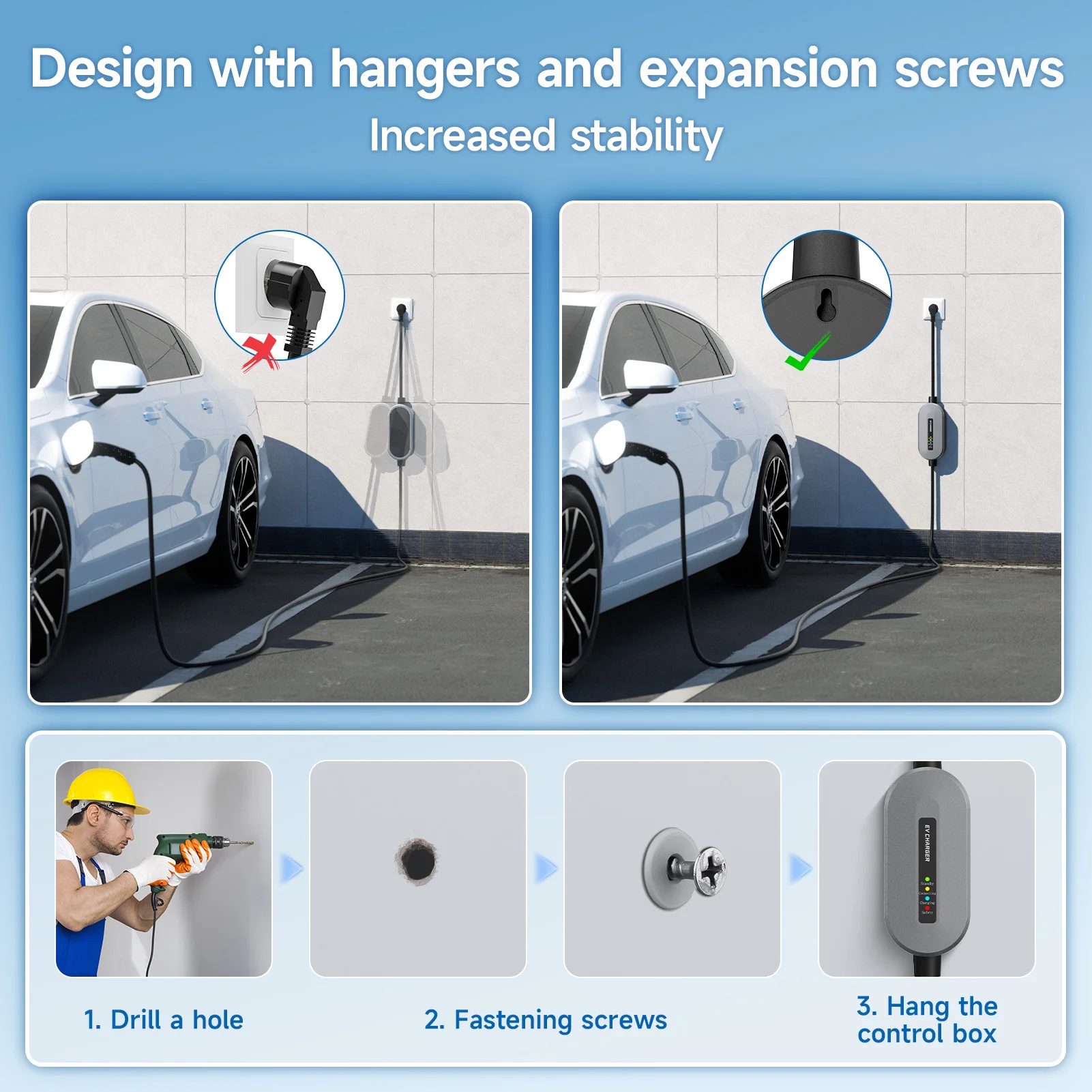 AFEEV Electric Car Charger 3.6kW 16A Type 2 Portable EV Charger Type 1 GB/T  80V-260V Charging Cable For Electric Vehicles