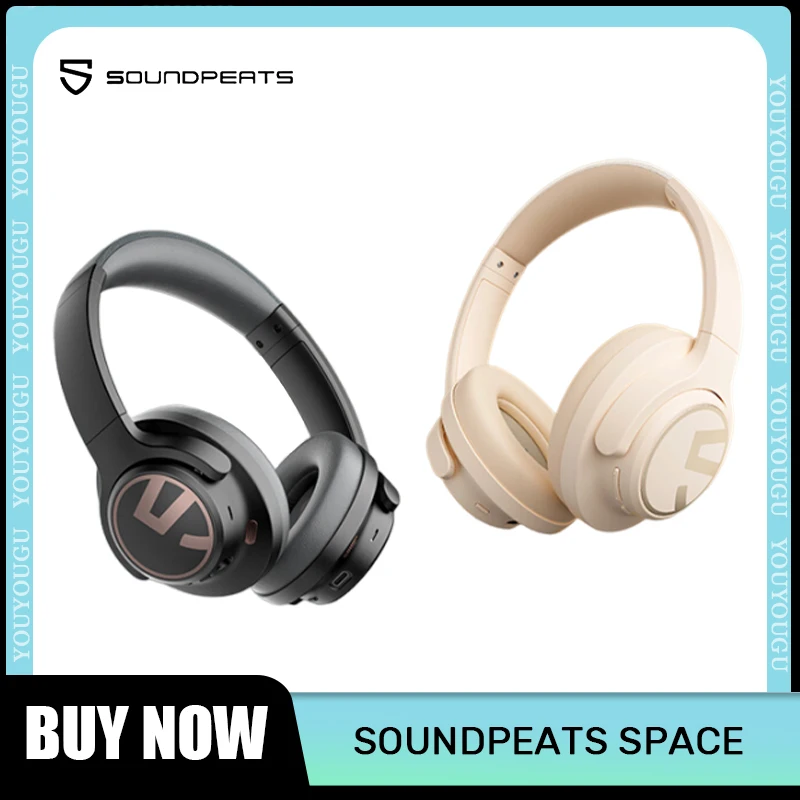 

Soundpeats Space Wireless Bluetooth Headphone Subwoofer Active Noise Reduction 123h Battery Life Headsets HD HiFi Game Earphones