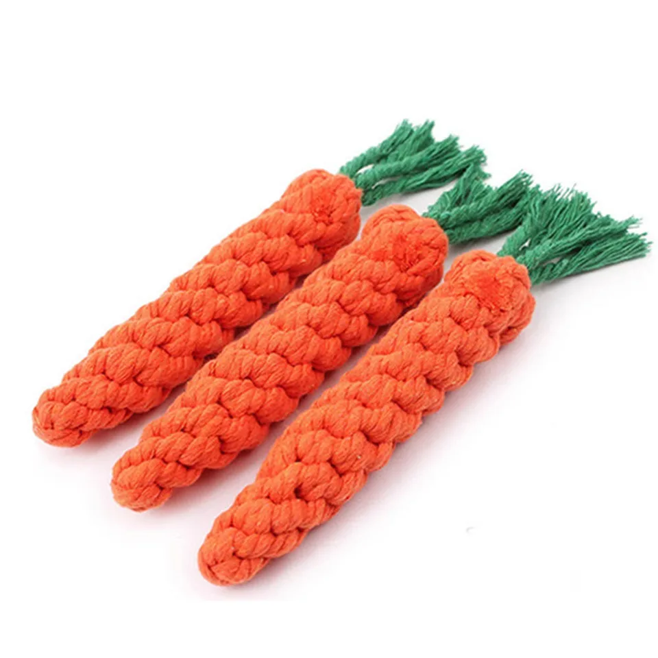 Durable Cotton Carrot Dog Bite Rope Toy