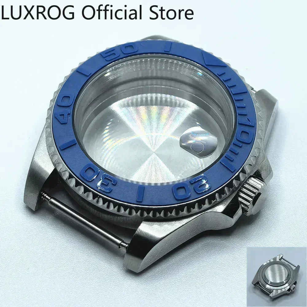 Stainless Steel 40MM Black Blue Ceramic Insert Watch Case