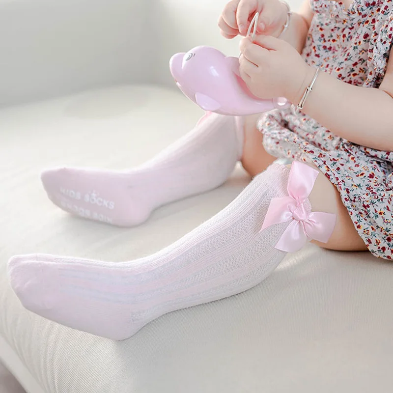 Cotton Socks Kids Socks Baby Socks Girls Socks Girls Big Bow Knee High Long Soft Kids Socks Toddlers Cotton Lace Baby Socks