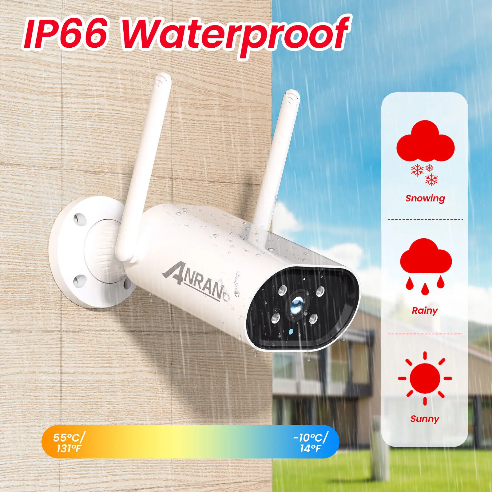 ANRAN 3MP Wireless CCTV Security IP Camera system P2P 1080P Indoor Outdoor 4ch Wifi NVR Kit images - 6