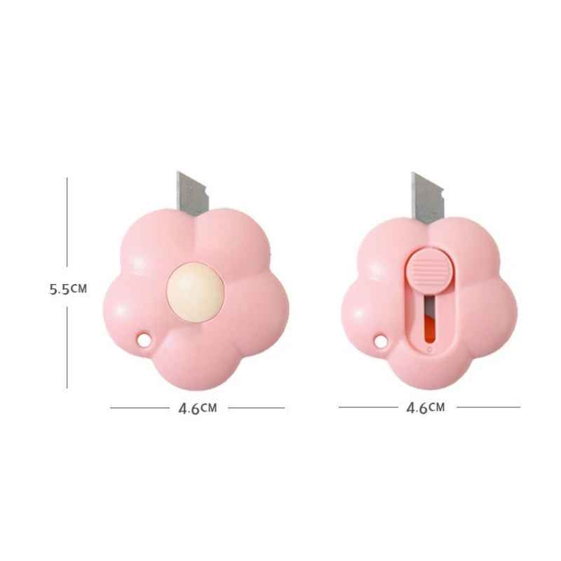 귀여운 꽃무늬 아트 유틸리티 나이프 카와이 미니 휴대용 종이 커터 안전 학생용 공예 절단 도구 꽃무늬 디자인 문구류