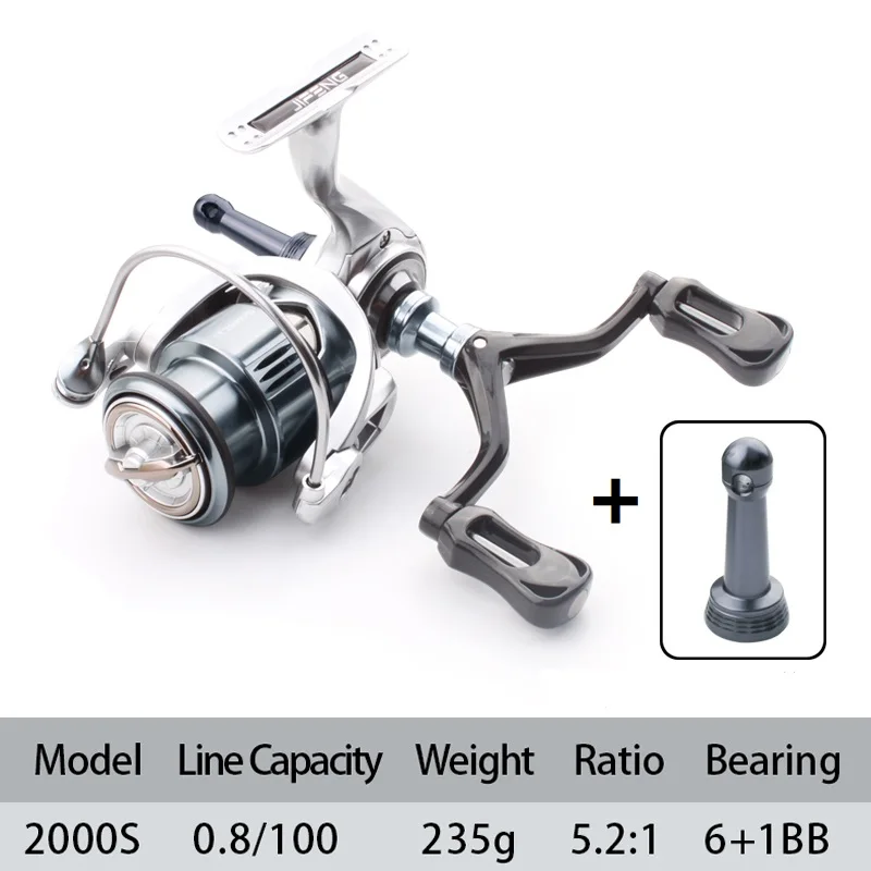 Kawa New Fishing Reel Spinning Wheel Max Drag 5kg 6+1BB Ratio 5.2:1 Double  Single AlloyHandle With Stand Alloy Spool Carbon Knob - AliExpress