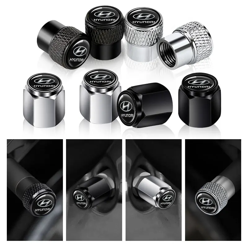 현대 I40 I30 ix35 소나타 투싼 싼타페 엘란트라 아제라 4개 자동차 스타일링 자동차 휠 타이어 밸브 캡 스템 커버 액세서리