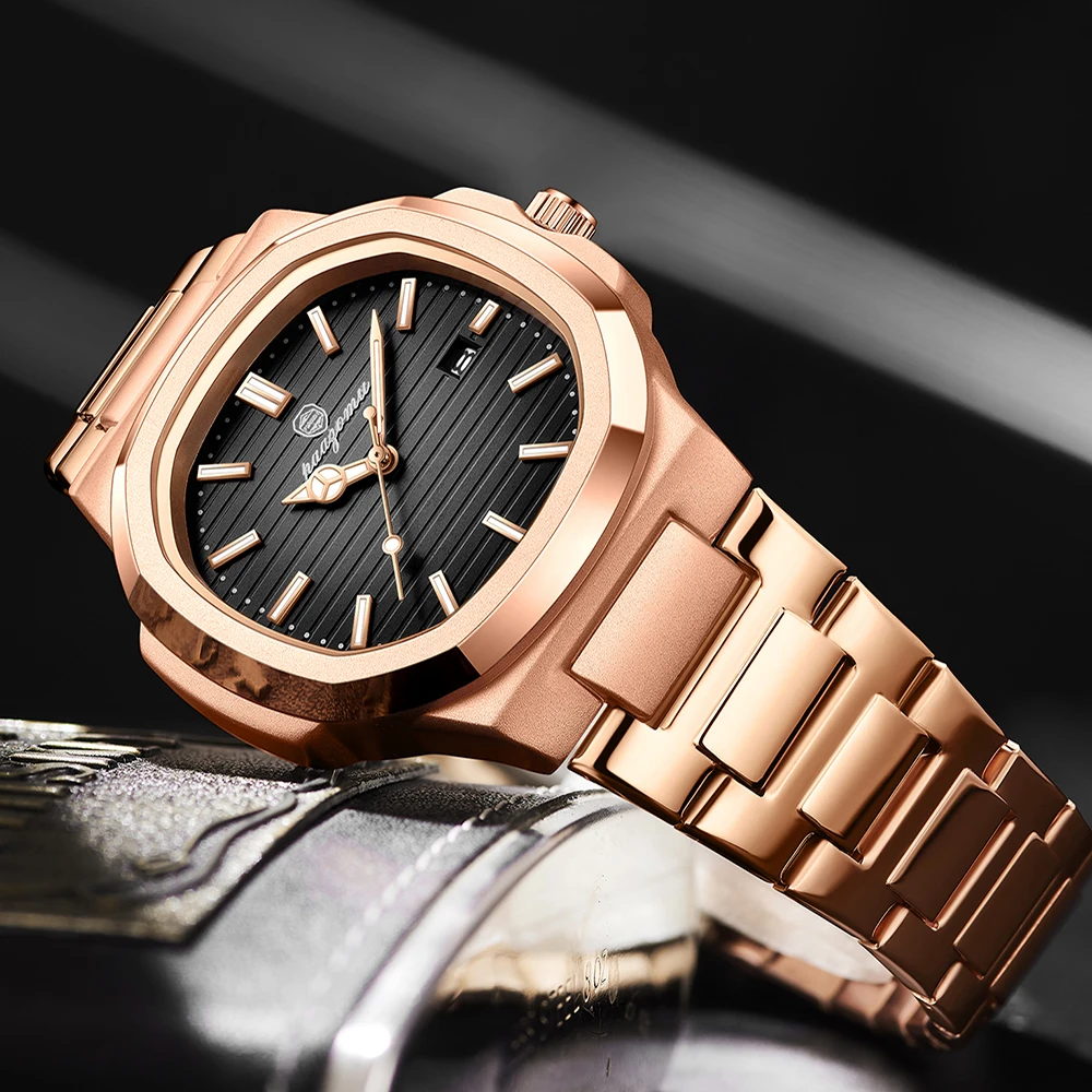 PAAZOMU Luxury Men Watches Business Top Brand Man Wristwatch Waterproof Luminous Date Week Quartz Men's Watch High Quality+Box