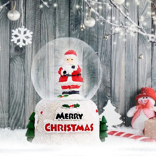 Décorations de boîte à musique de Noël, arbre de Noël, vieil homme, boule  de cristal, sac de bénédiction, cadeau créatif, carrousel de lumières de  neige, nouveau - AliExpress