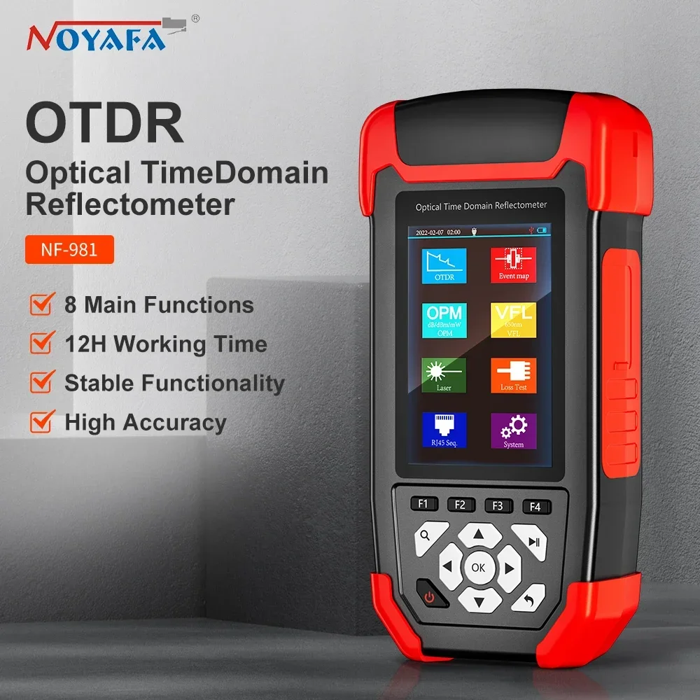 NOYAFA NF-981 OTDR 광섬유 결함 감지기, OPM VFL OLS 이벤트 맵 이더넷 광섬유, 10m-60km 케이블 테스터용 광 전력 계량기