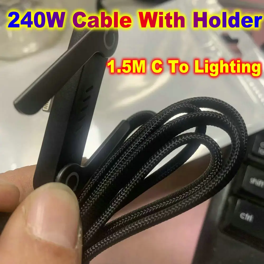 Usb Type C Flat Charger Charging Cable C Kick Cable Stand With Invisible Support Foldable Phone Holder 240w Charge Wire Bracket, Alina Gadgets