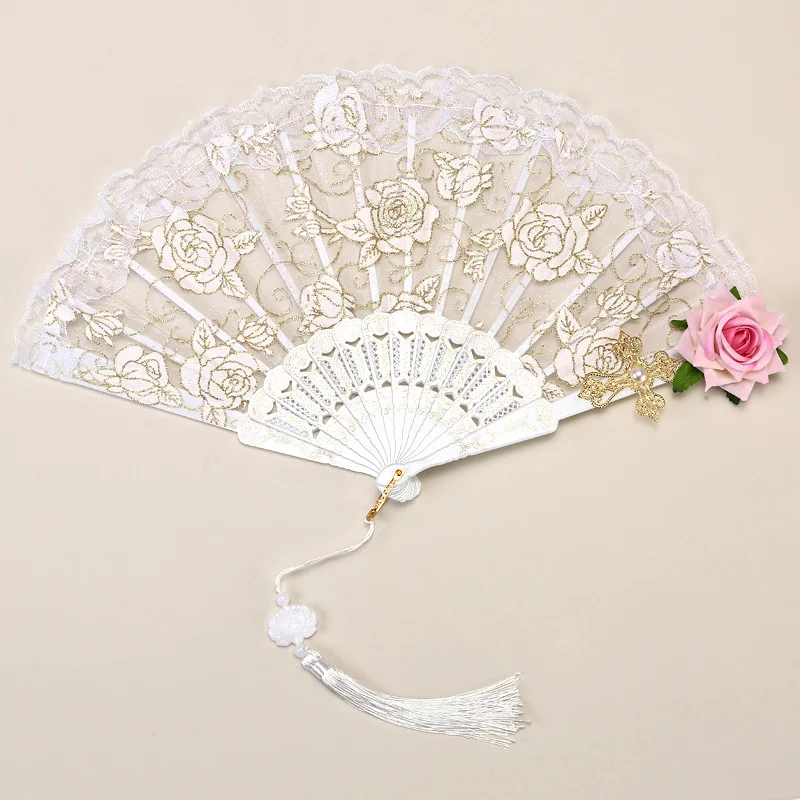 Lace Hand Fan Cosplay Halloween Party Photo Prop