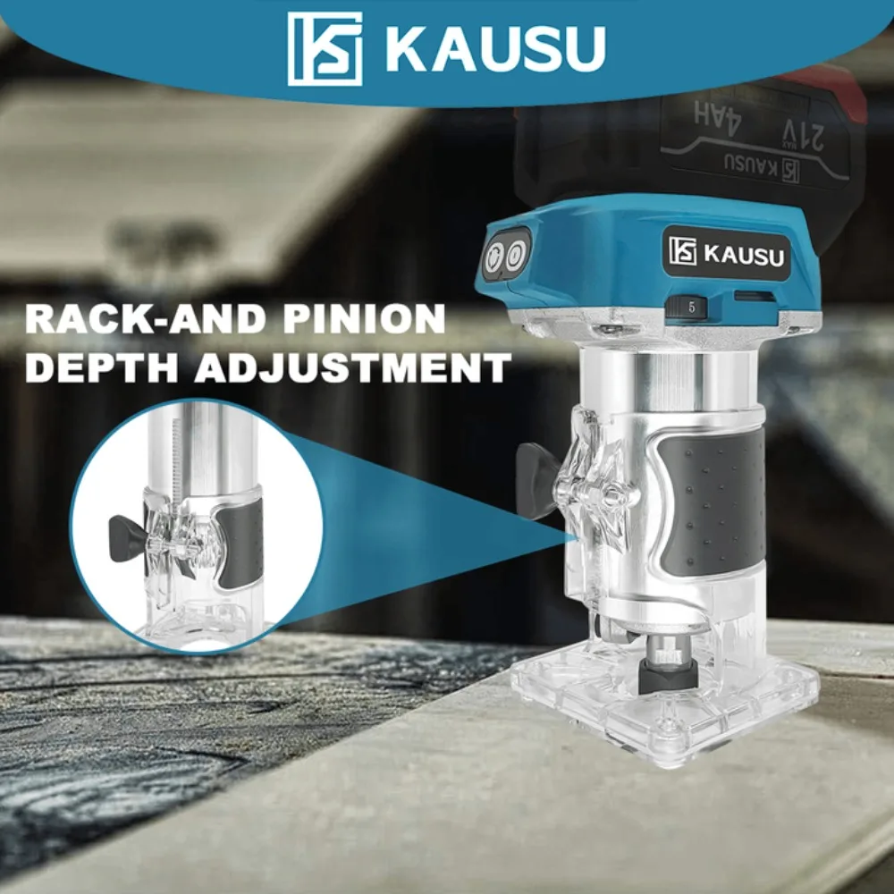 5단 전동 브러시리스 핸드 트리머 무선 6/6.35/8mm 목공 라우터 목공 조각 슬롯팅 마키타 18V 배터리용