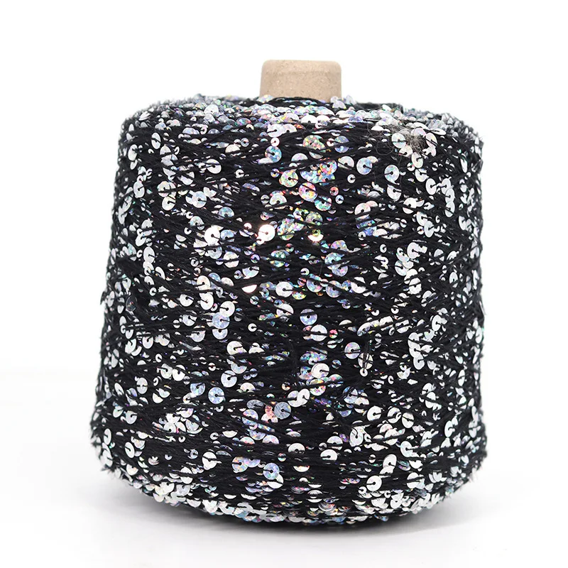 50G/Ball Cotton Sequins Yarn 6mm+3mm Sequins Hand Knitting Yarn Thread Luxury Glitter Soft Rope DIY Material 3