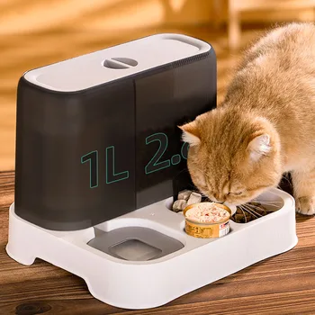고양이 자동 급수기 대용량 습식 및 건식 분리 개밥 용기 식수 그릇, 애완 동물 용품