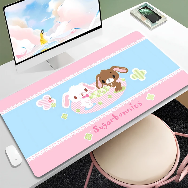Pink Cute Mouse Pad Laptop S-Sugar Bunnies Non-slip Computer