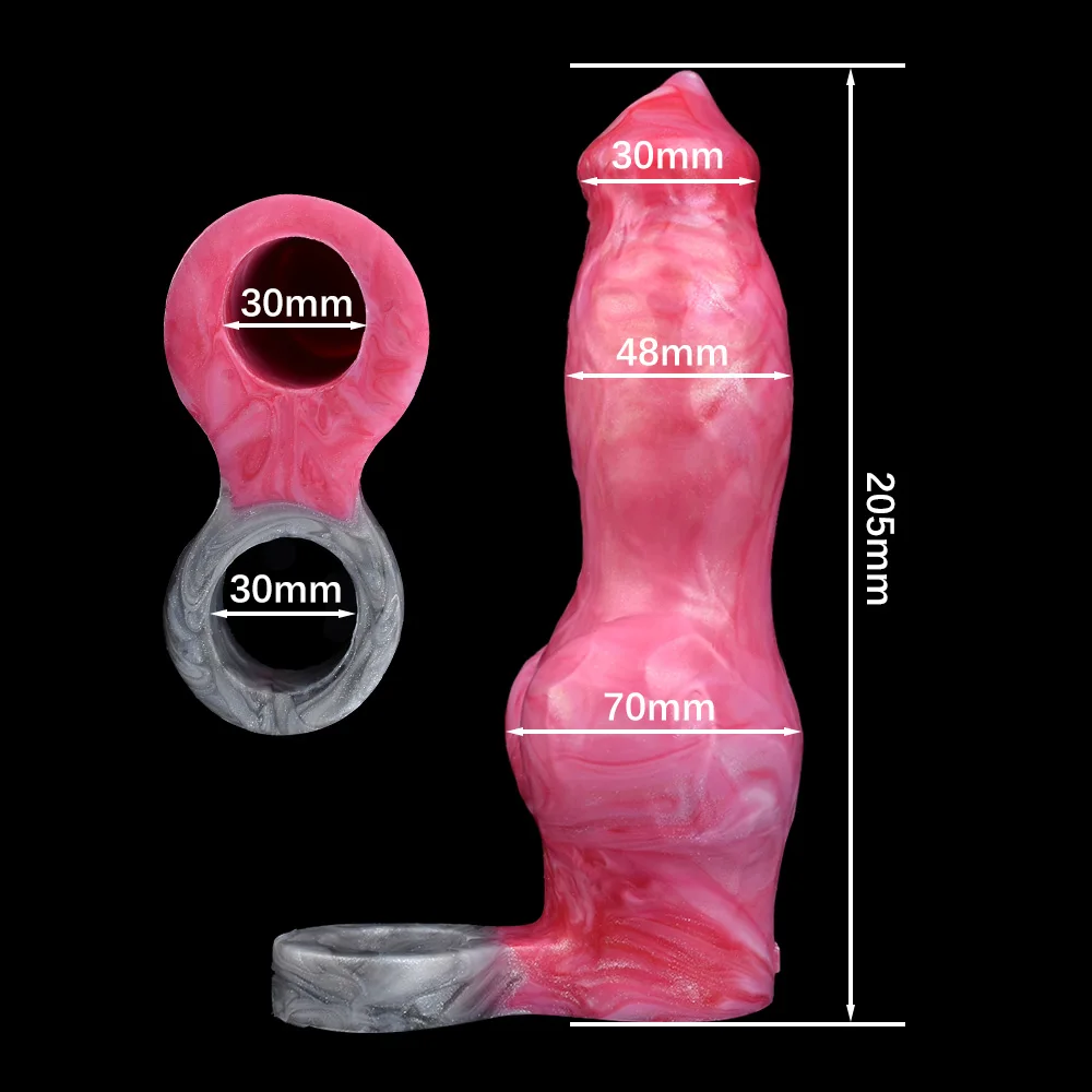QKKQ Fantasy Wearable Penis Sheath Dog Knot Dildo Enlargement And Extender Cock Sex Toys For Man Condom Adult Products 18+