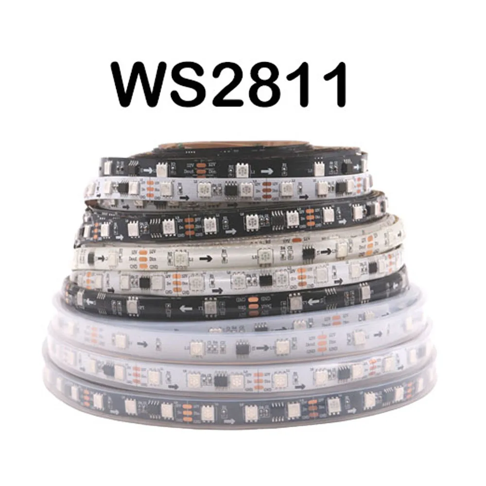 WS2812B WS2811 WS2813 WS2815 5050 רצועת LED חכמה RGBIC WS2812 עם כתובת יחידה IC 30/60/144 פיקסלים/לדים למטר אור DC5V/12V