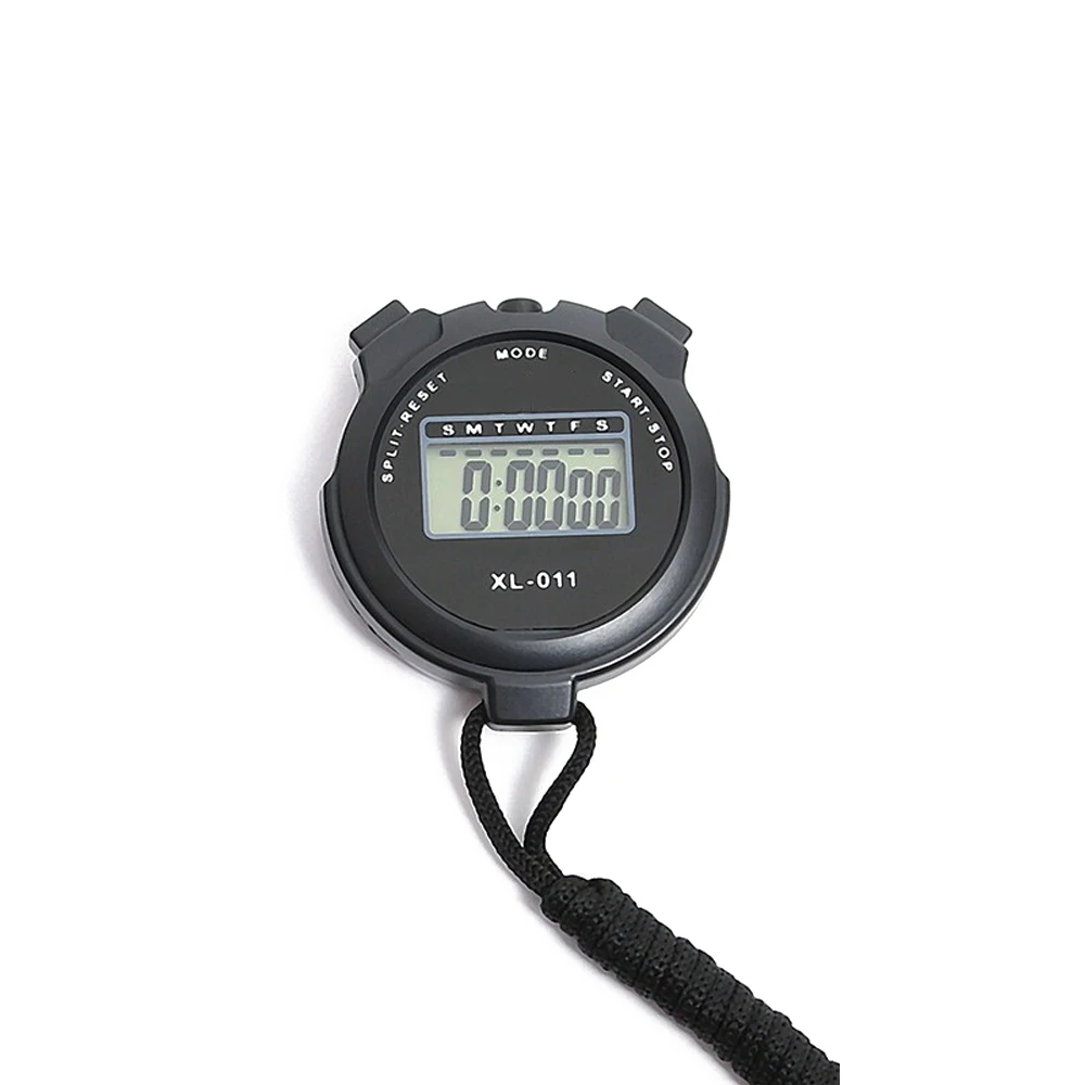 Cronómetro digital Calendario Entrenamiento de vueltas Fitness Pantalla LCD Cronómetro Deportes al aire libre Reloj despertador Temporizador de funcionamiento con cuerda