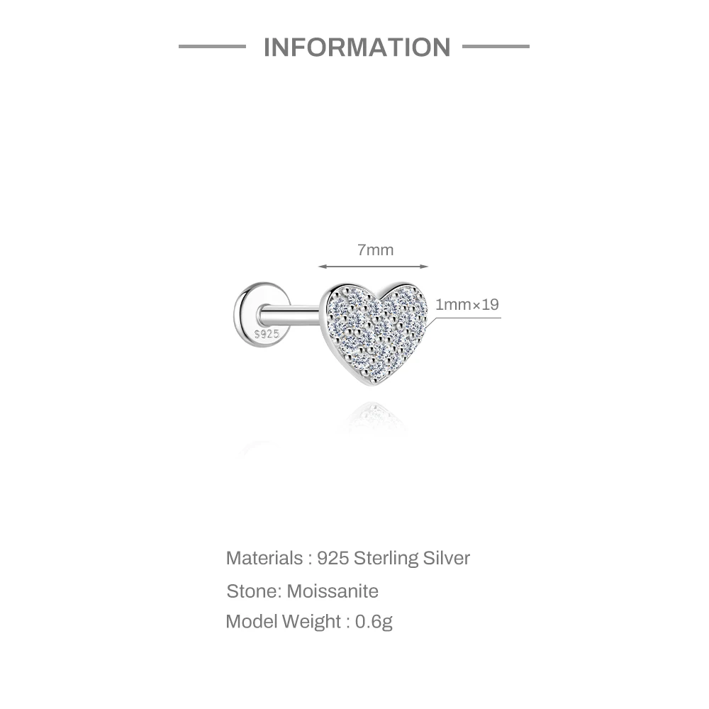 Aide S925 Sterling Silver Moissanite Earrings - Side View