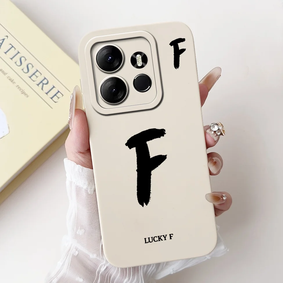 Chic Alphabet Pattern Silicone Phone Case - Simple Fashion Design