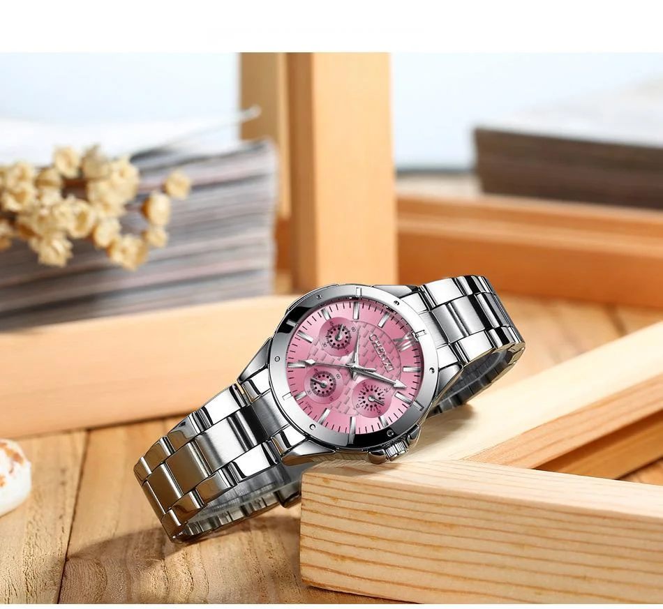 Orologio da uomo con cinturino in acciaio al quarzo impermeabile decorativo a tre occhi da uomo di marca CHENXI_voghion.com