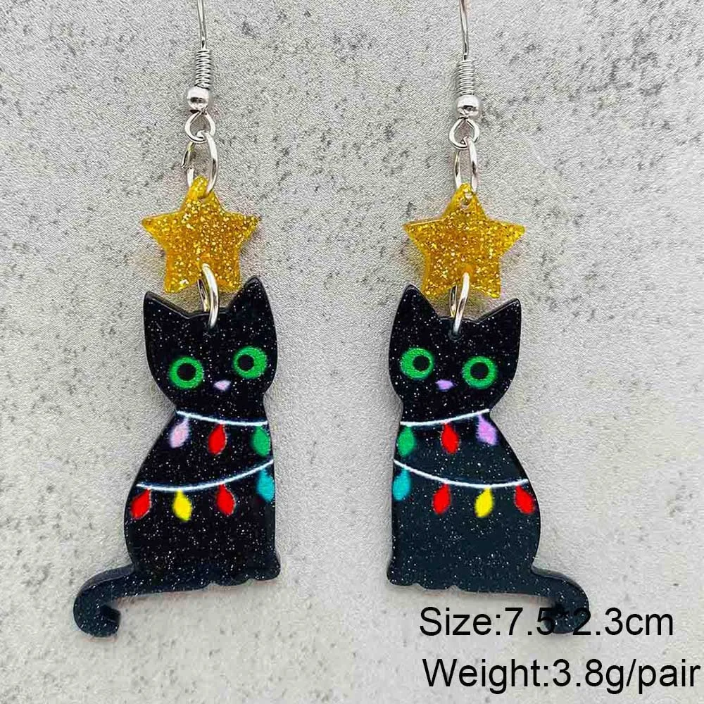 Ladies' fashionable cat design with cute earrings 4