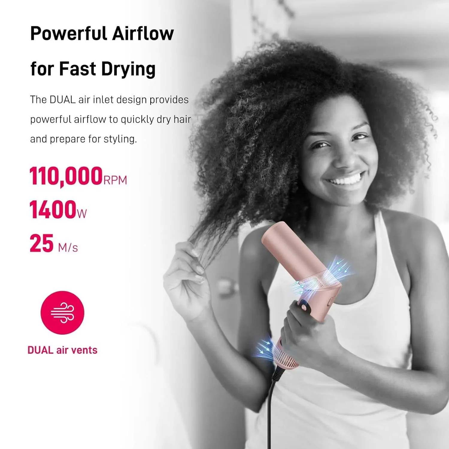 High-speed Hot Air Comb Folding Five-in-one Multi-function High-speed Noise Reduction Hair Dryer Curling Iron cepillo alisador 5