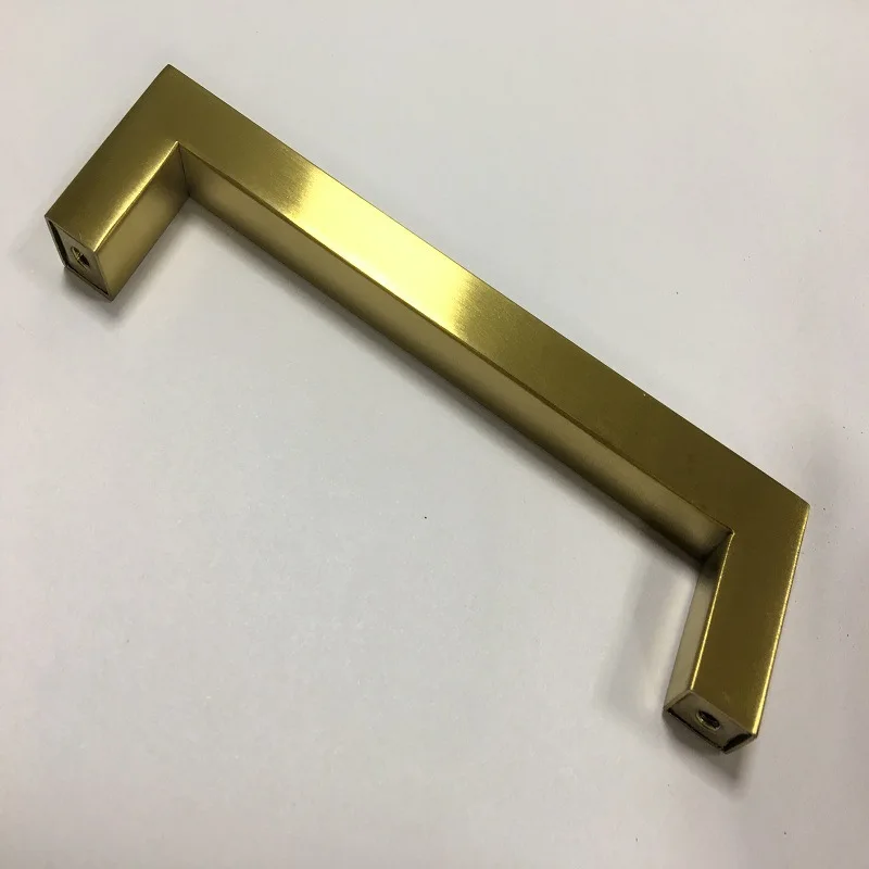 Gold Stainless Steel Cabinet Square Handles Modern Minimalist Furniture Drawer Wardrobe Door Furniture Handles