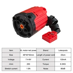 Enhanced Building Block Steering Servo & Motor Kit with Lithium Battery and 2.4G Remote Control Receiver (XL motor-red power)