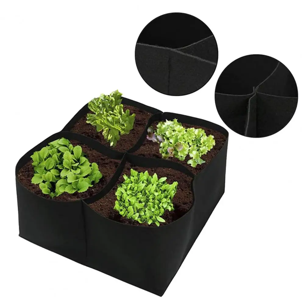

Утолщенные тканевые сумки для выращивания растений, дышащая Нетканая ткань, садовые мешки с 4 ячейками для выращивания растений, идеально подходят для картофеля, цветов, овощей