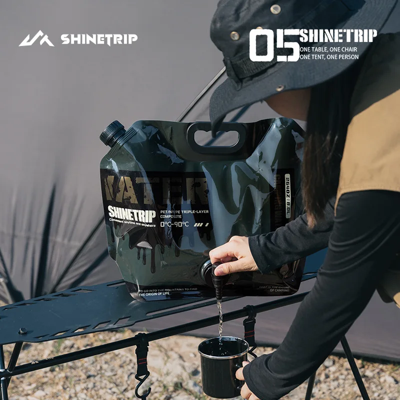 2PCS 야외 캠핑 물 저장 가방 ShineTrip 8L 용량 피크닉 하이킹 여행 휴대용 접이식 식품 등급 물 가방