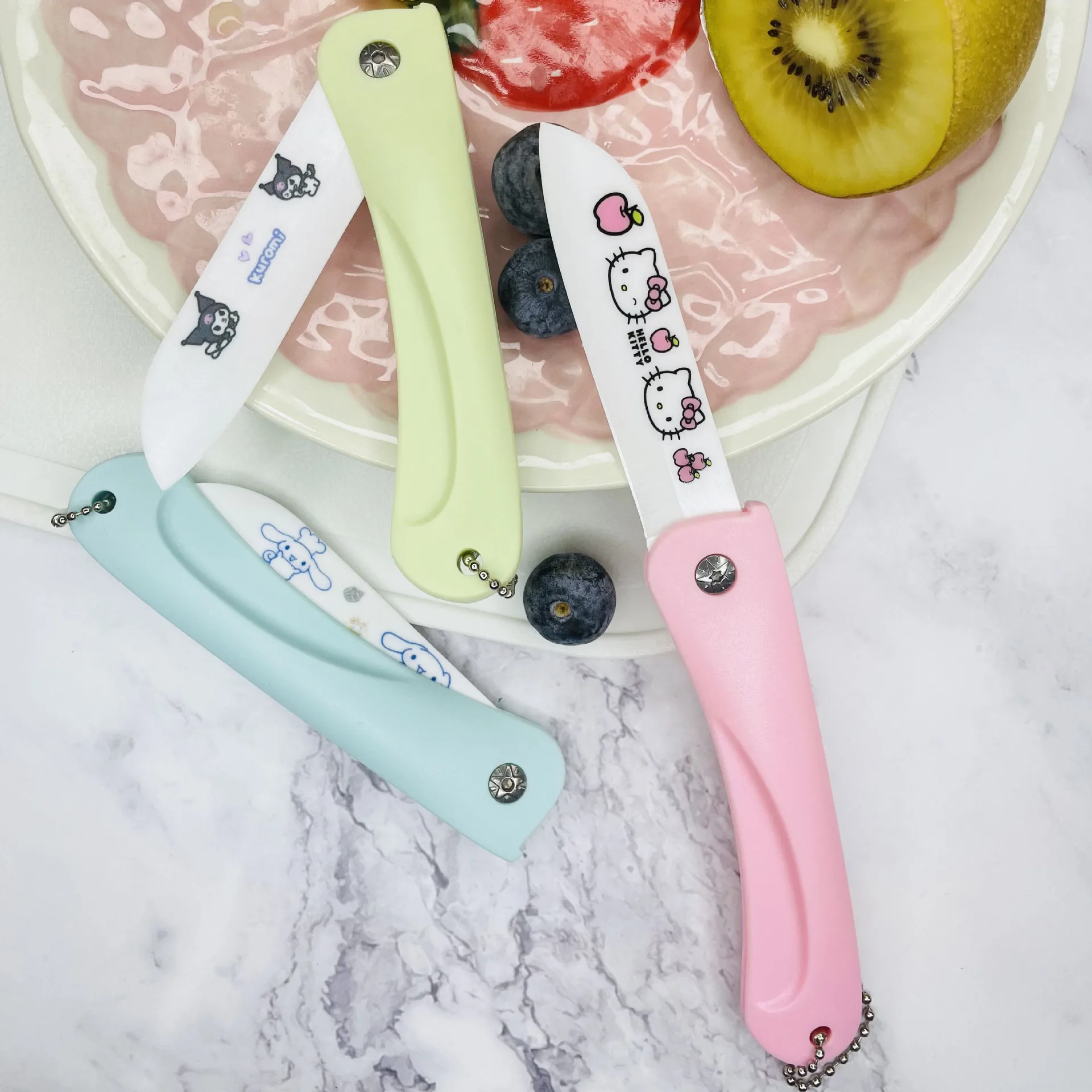 Hello Kitty Sanrio Fruit Knife Kawaii Ceramic Knife Folding Knife