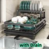 Kitchen Dish Dry Tableware Rack Storage Rack Drain Basket Water Guide Bowl Plate Chopstick Drain Shelf Storage Kitchen Organizer 2
