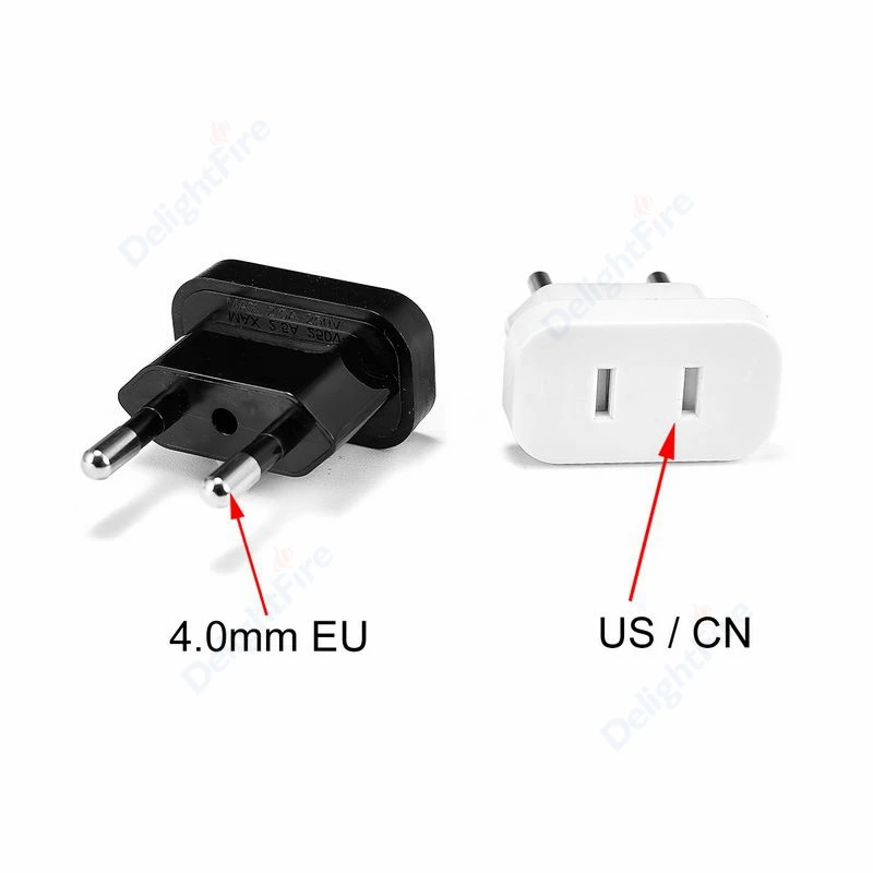 EU Plug Electrical Socket Power Converter plug adapter eu plug adapter 4.0/4.8mm Travel Charger Power Sockets Adapter US to Euro AC Electric Charging