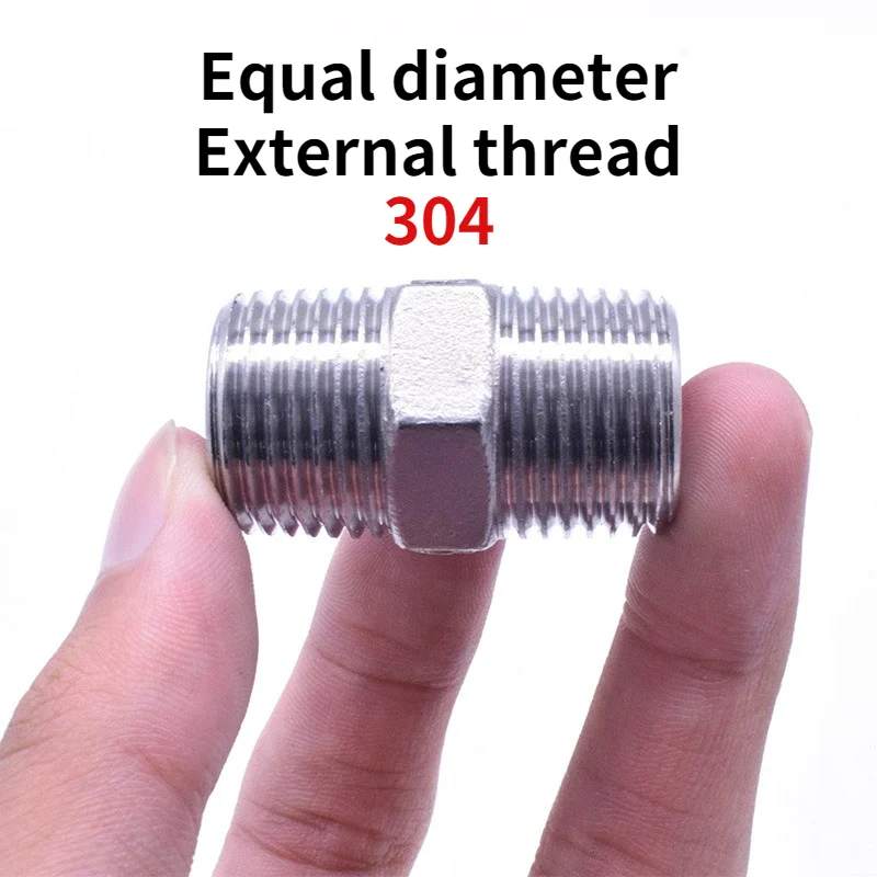 1/8" 1/4" 3/8" 1/2" 3/4" 1" 1-1/4" 1-1/2" BSP Thread 304 Stainless Steel Equal Diameter Double Head Male Thread Pipe Fittings For Pipe Fitting Water Pipe Fitting Hose Pipe Fitting