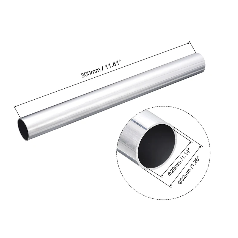 OD 32mm 35mm 38mm 40mm 6063 Aluminum Tube Pipe 300mm Length Seamless Round Pipe Tubing for Industry DIY Models Crafts Making aluminium tube