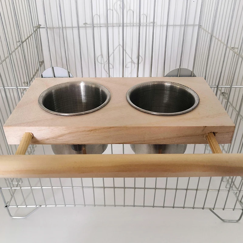 Bird Feeding Cage Food Water Bowl 4