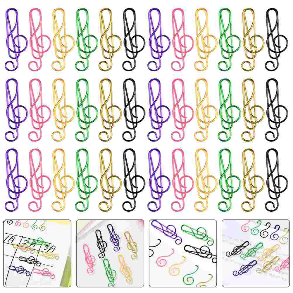 Unique Music Note Shaped Clip Paperclip Note Shaped Clip Colorful Metal Clip Use Document Paper Clip Office Supply musical book note clip plastic piano music book page clip treble clef clip music accessories