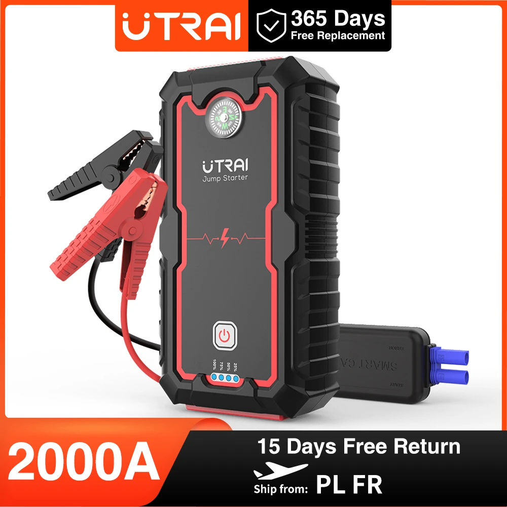 Utrai 2000a Jump Starter Power Bank Portable Charger Starting Device