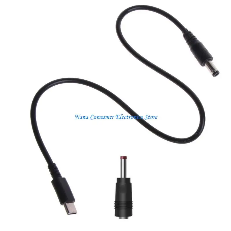 Universal Type C to Barrel Power Cord with PD Trigger (Adjustable Voltage: 5V-20V)