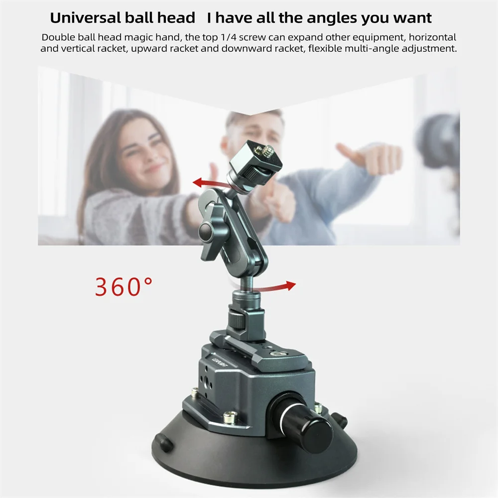 새로운 핸드 펌프 차량용 흡착식 폰 액션 카메라 홀더 W NATO 360도 조절 가능 1/4 3/8 고프로 인스타360 DSLR 액션 카메라용