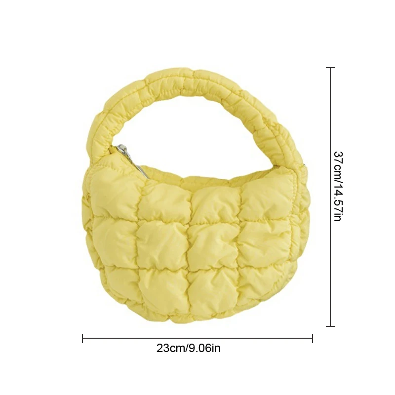 Elegant Quilted Mini Puffer Tote Bag in Purple Nylon