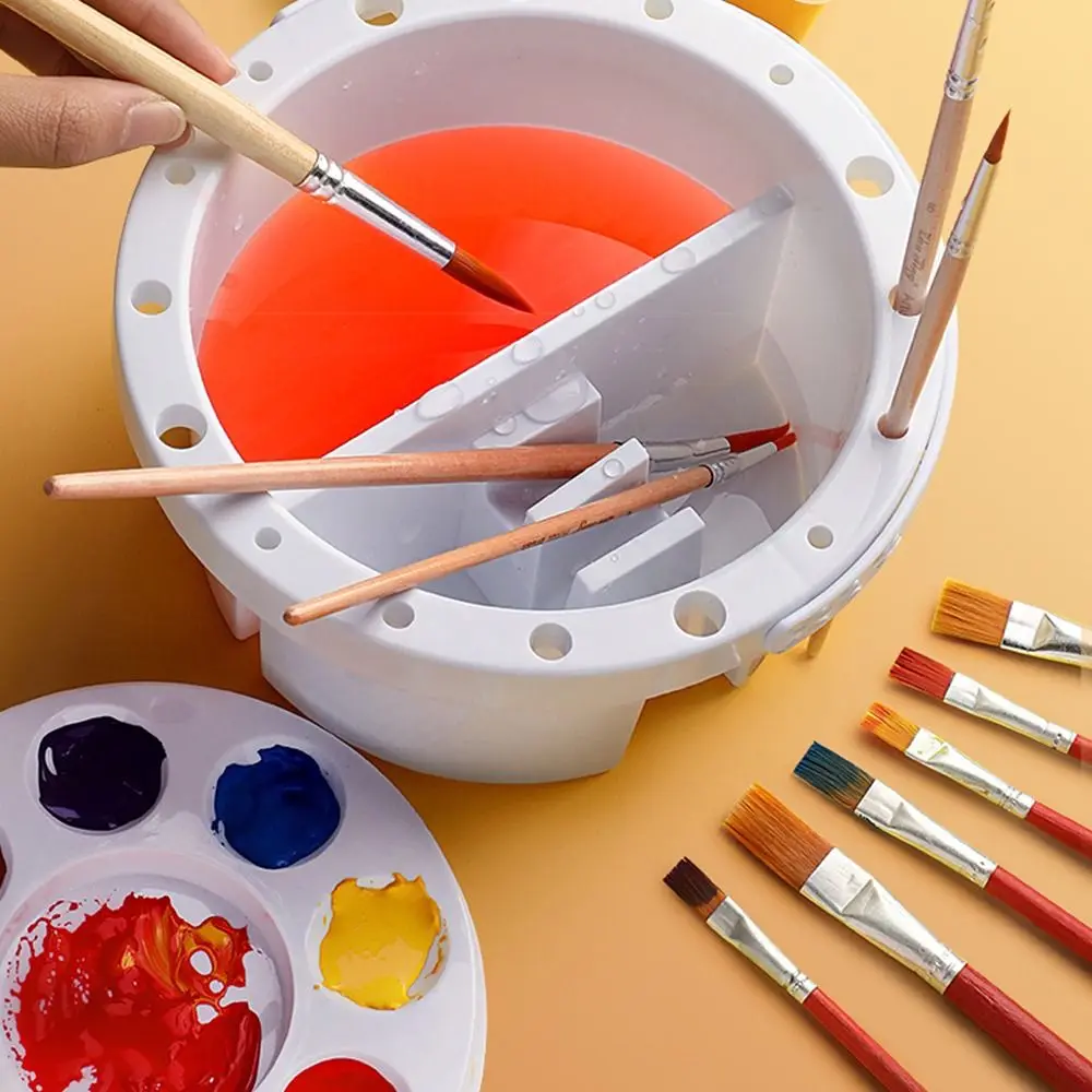 

Paint Brush Holder/Color Palette Paint Brush Washing Bucket Plastic with Lid Paint Brush Washer 3-in-1 Paint Brush Holder