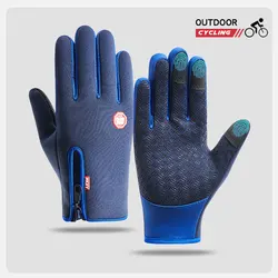 Unisex Waterproof Thermal Cycling Gloves with Touchscreen Capability - XXL (Upgrade Dark blue)