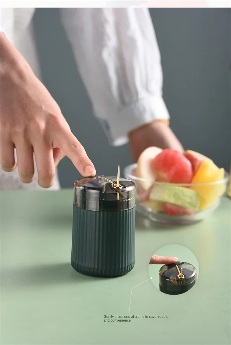 Pop-up Automatic Toothpick Dispenser Portable Plastic Toothpick Holder Container Creative Press  Toothpick Storage Box Organizer